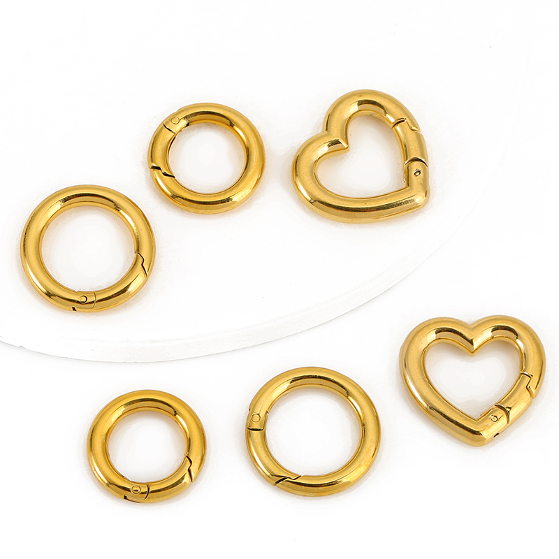 Jewelry Making Accessories - 2pcs Stainless Steel Clasps Heart Round