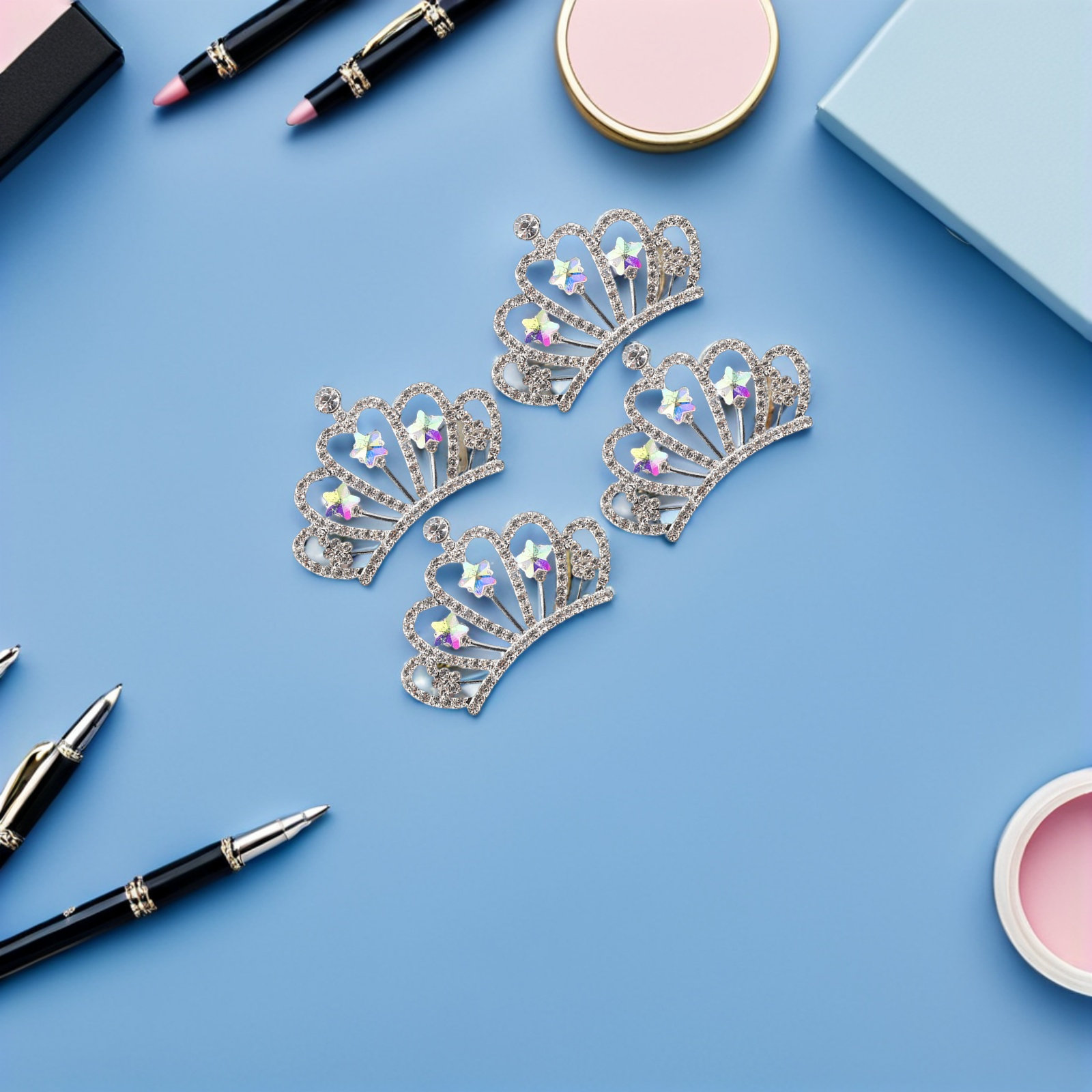 Jewelry Making Party For Adults - 10Pcs Mini Rhinestone Crystal Crown Embellishments