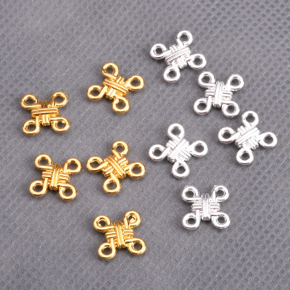 Jewelry Making Knots - 20pcs Cross Knot Shape 12mm Plated