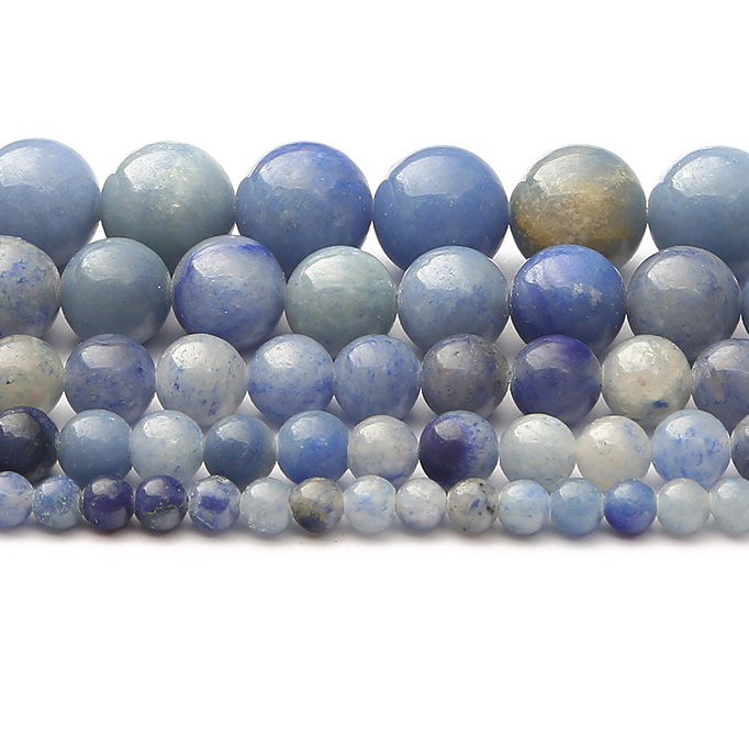 Jewelry Making Stones - Natural Blue Aquamarin Stone Round Loose