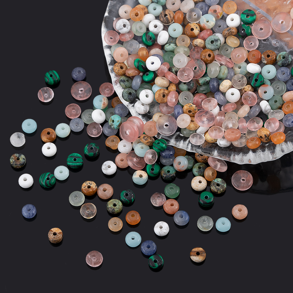 Jewelry Making Stones - 160pcs 4mm Natural Stone Abacus Beads