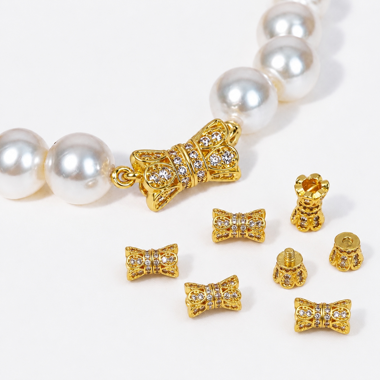Jewelry Making Accessories - 2pcs 18K Gold Plated Cubic Zirconia
