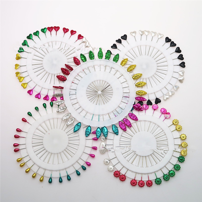 Head Pin Assorted - 30pcs DIY Heart Head Dressmaking Pins