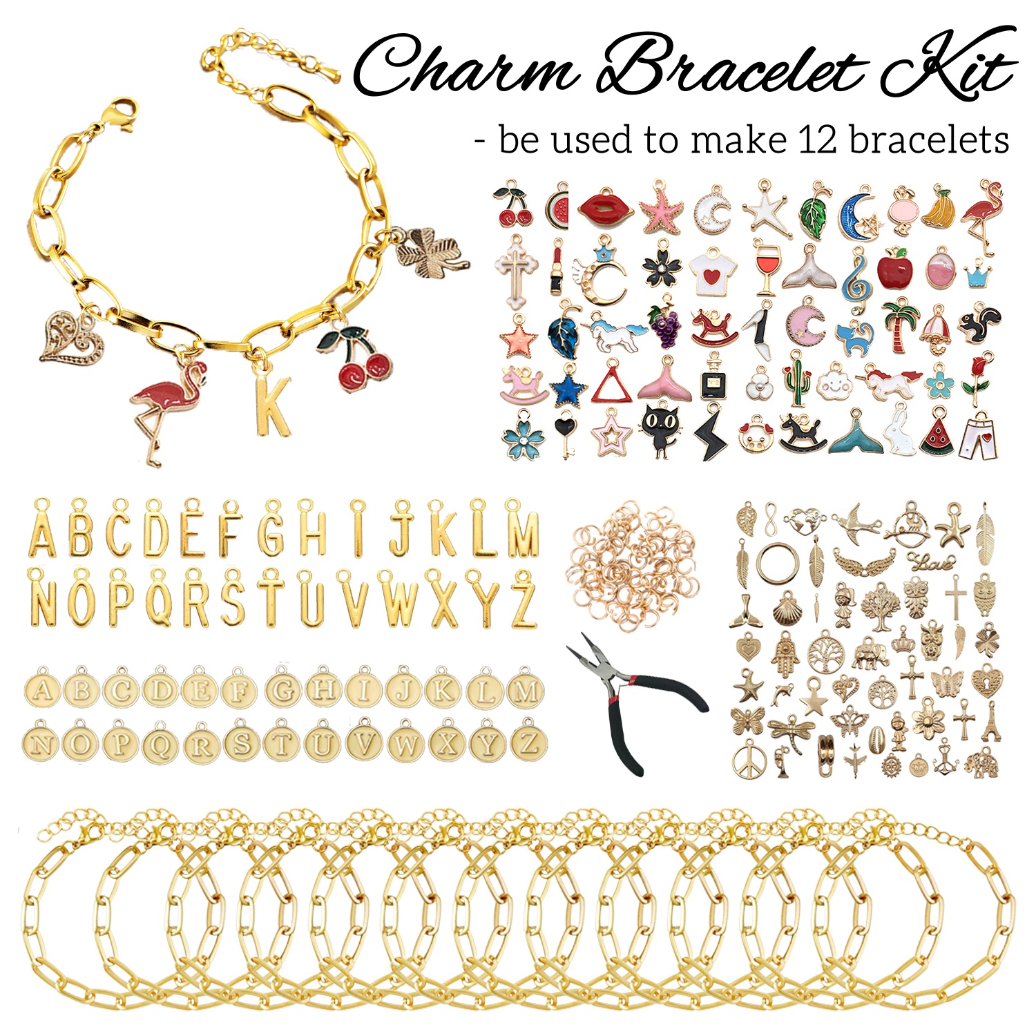 Jewelry Making Party For Adults - 417Pcs Charm Bracelet Making Kit for