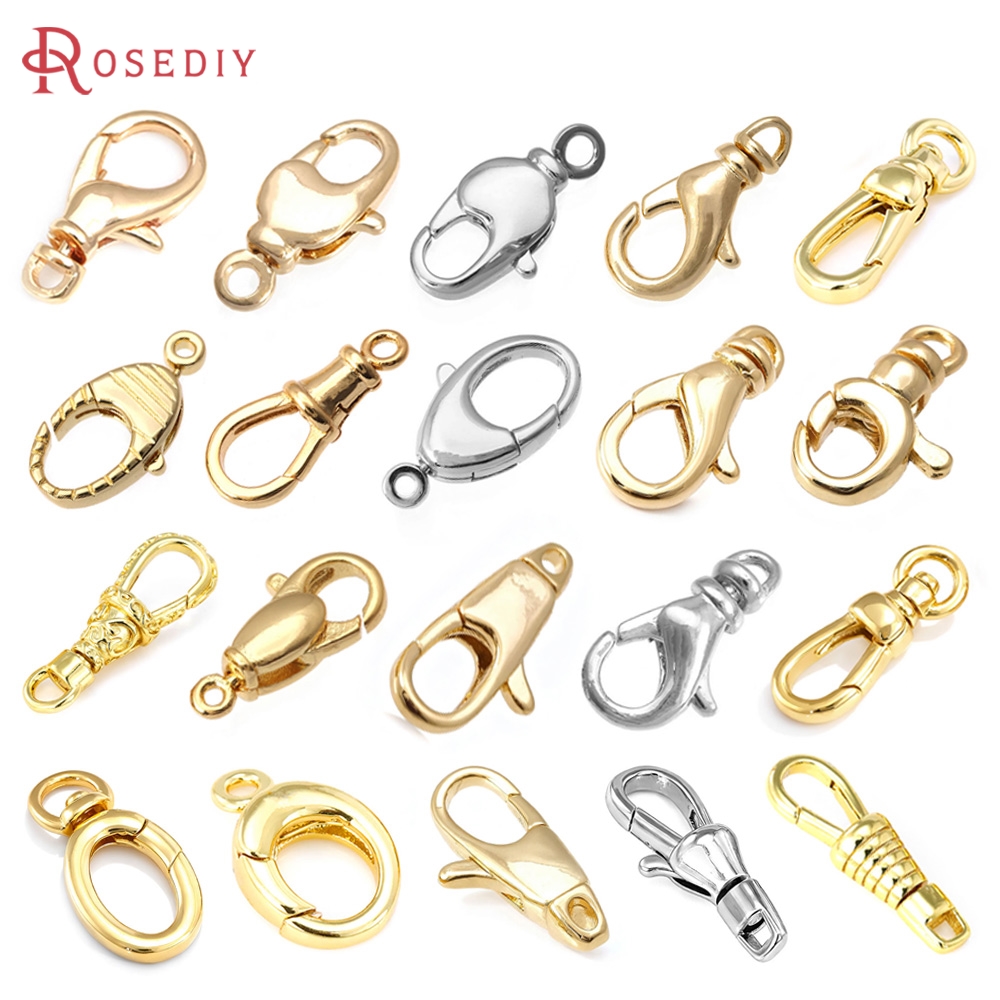 Jewelry Making Necklaces - 18K Gold Color Brass Rotatable Lobster