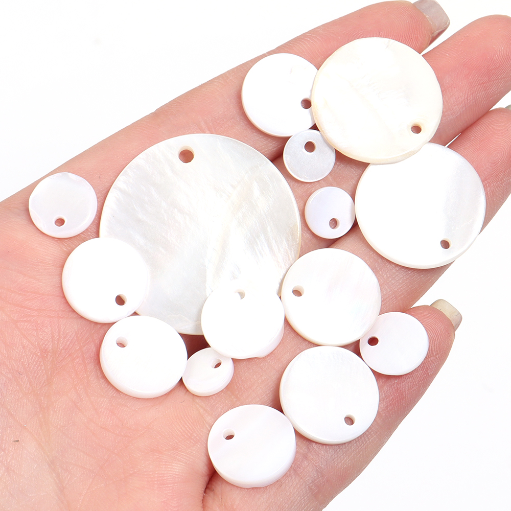 Jewelry Making Stones - 8-30mm Natural White Shell Disc For