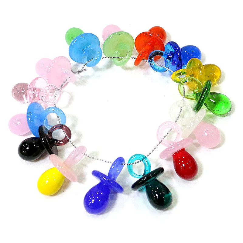 Jewelry Making For Birthday Party - 1PC Mini Glass Pacifier Charm Cute