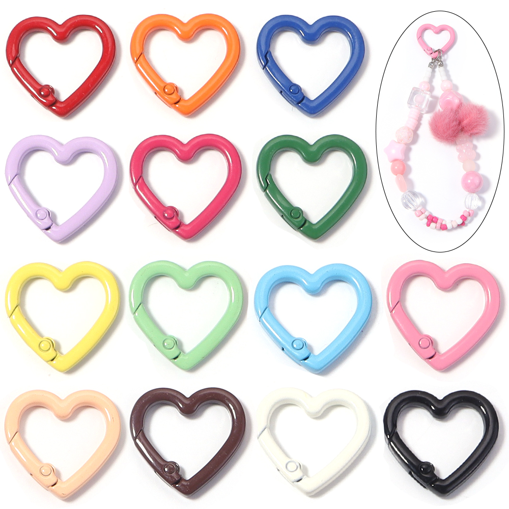 Jewelry Making Accessories - 5pcs Alloy Heart Spring Clasps Snap