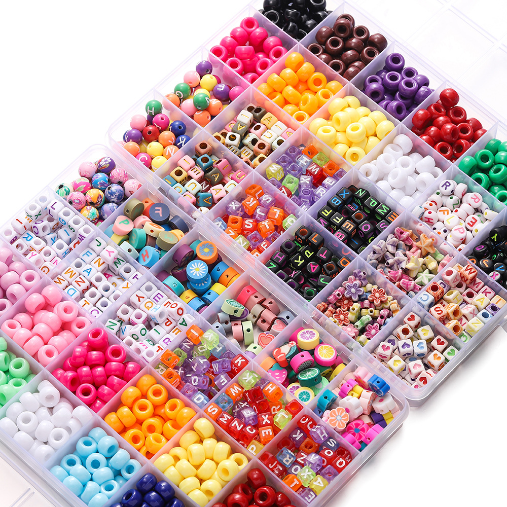 Jewelry Making For Birthday Party - 1 Box Colorful Acrylic Pony Bead