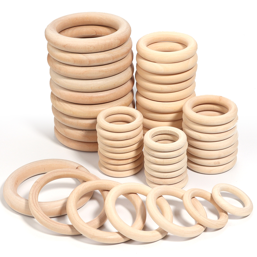 Jewelry Making Knots - 2-10pcs/lot Round Natural Wooden Rings Circle