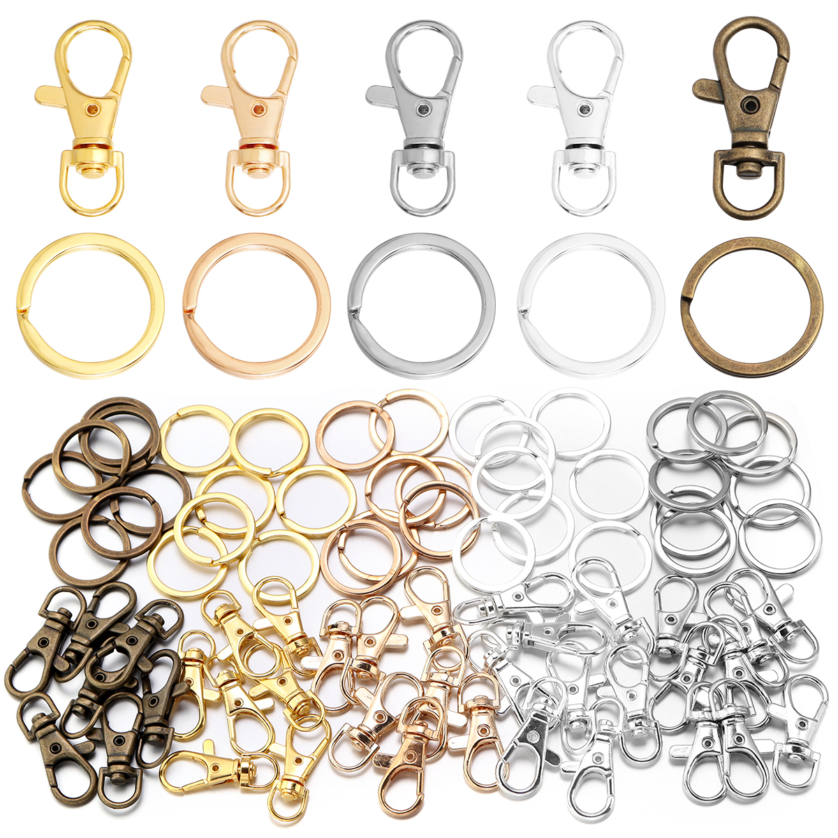 Jewelry Making Hoops - 10Sets Alloy Swivel Lobster Clasp Hooks