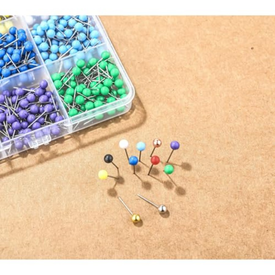1000 PCS Push Pins Map Tacks,  - Head Pin Assorted recensie en prijs