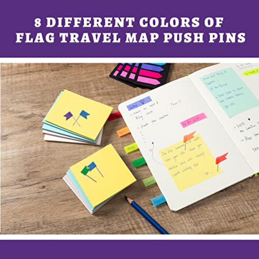 Colored Flag Travel Map Push P - Head Pin Assorted recensie en prijs