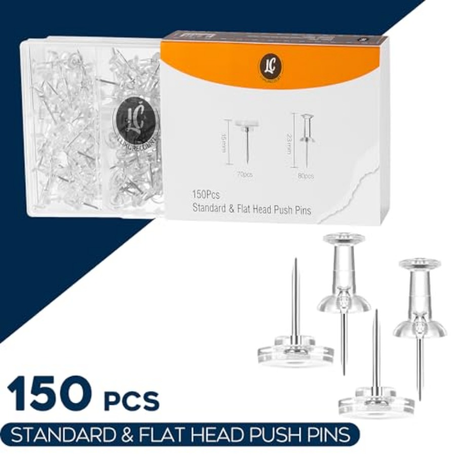 150 Pack Assorted Clear Push P - Head Pin Assorted recensie en prijs