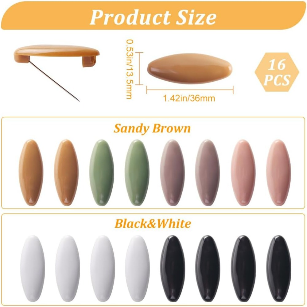 16Pcs 8 Color Hijab Pins Color - Head Pin Assorted recensie en prijs