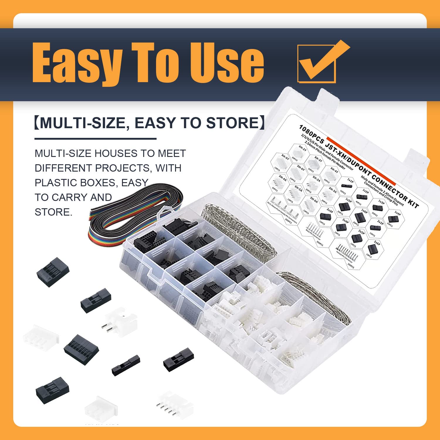 1080PCS Dupont/JST-XH Terminal - Head Pin Assorted recensie en prijs