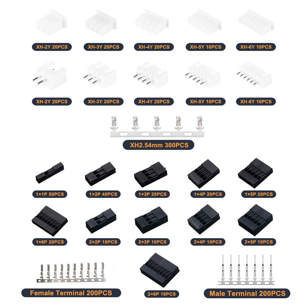 1080PCS Dupont/JST-XH Terminal - Head Pin Assorted recensie en prijs