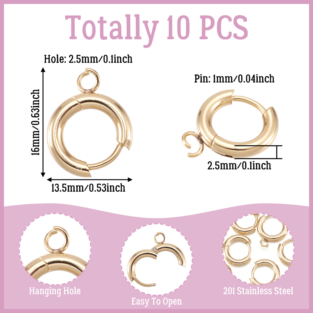10pcs 201 Stainless Steel Hugg - Jewelry Making Hoops recensie en prijs