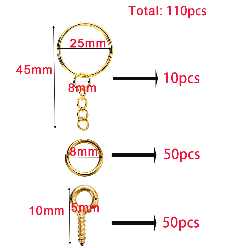 110/220pcs/Set Keychain Open J - Jewelry Making Drill recensie en prijs