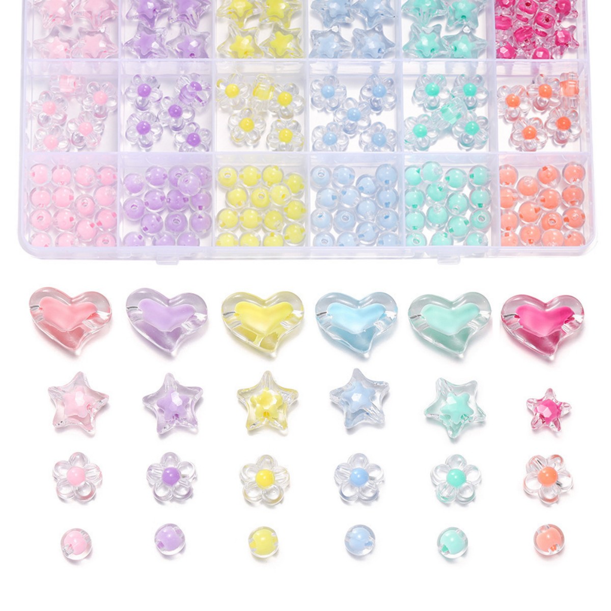 174pcs/Box Heart Acrylic Beads - Jewelry Making For Birthday Party recensie en prijs