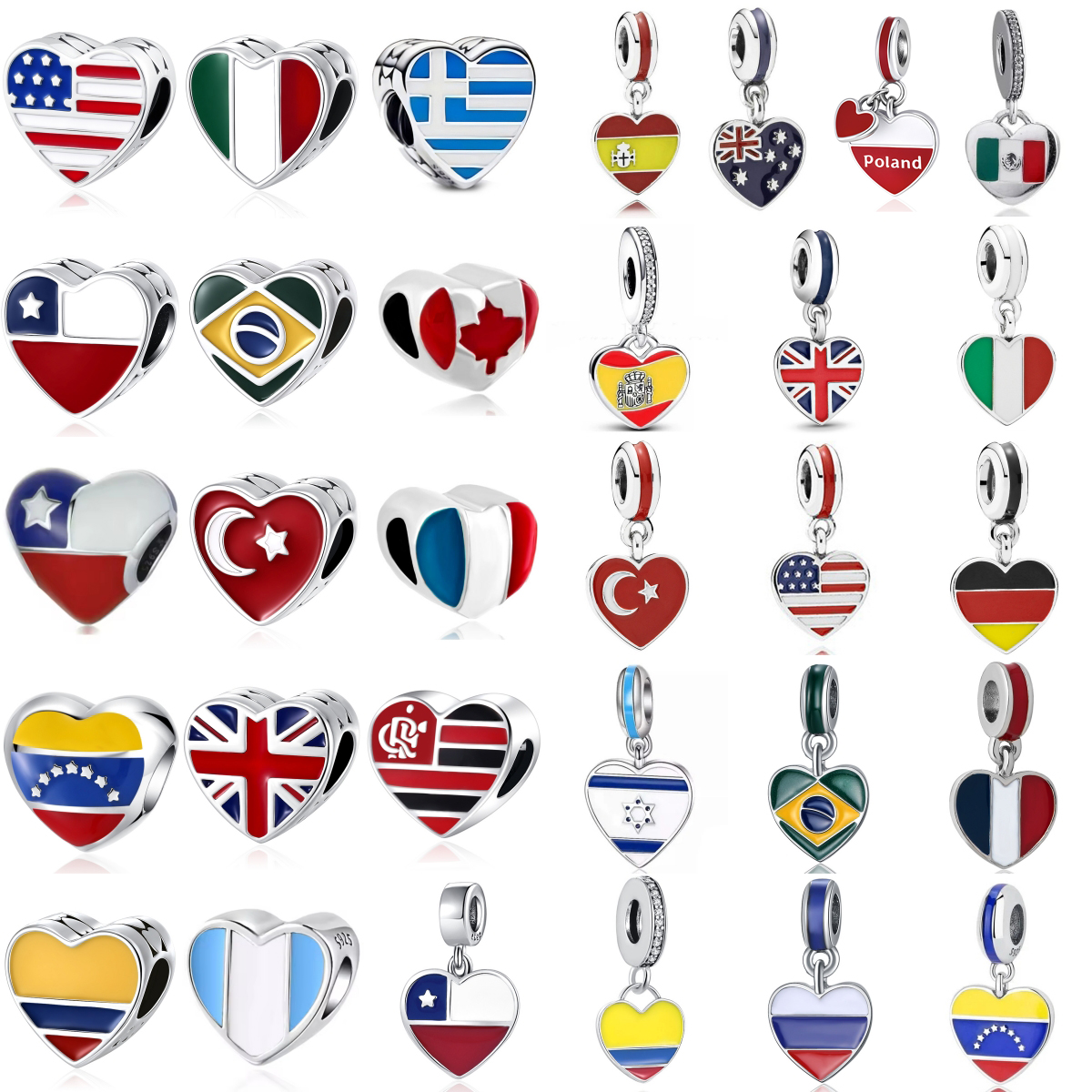 31 Countries Flag Heart Charms - Jewelry Making Uk recensie en prijs