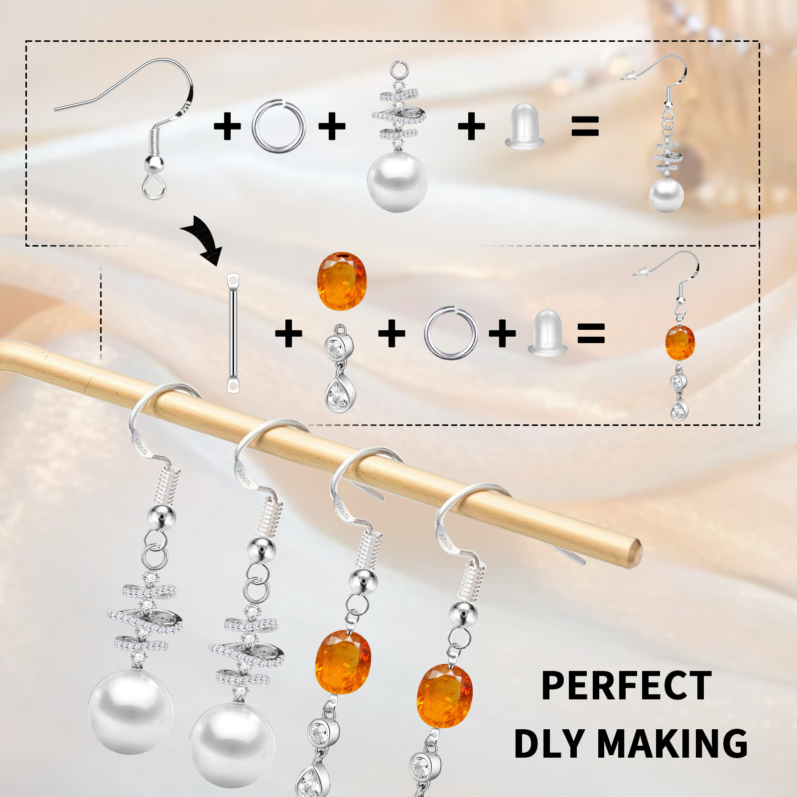 925 Silver/Gold Plated Earring - Jewelry Making Silver recensie en prijs
