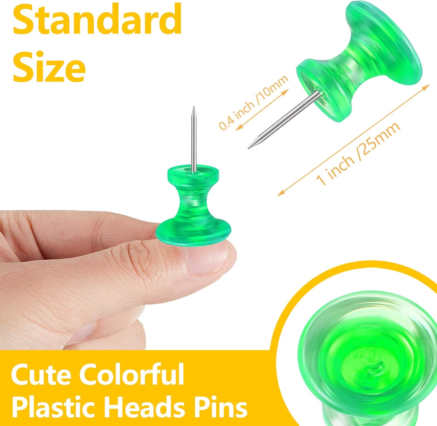100 Pcs Jumbo Push Pins, 1 Inc - Head Pin Assorted recensie en prijs