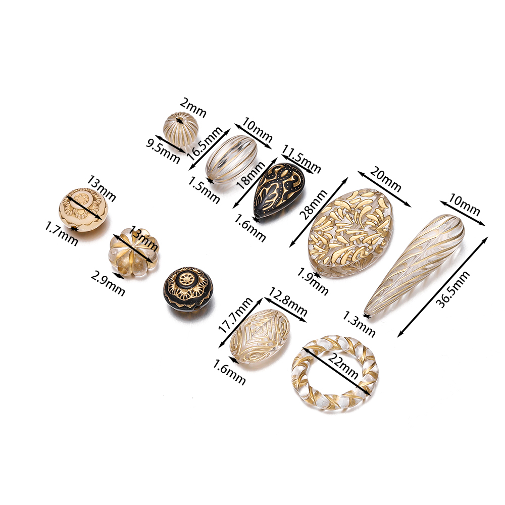 20Pcs Exquisite Acrylic Gold C - Jewelry Making Drawing recensie en prijs