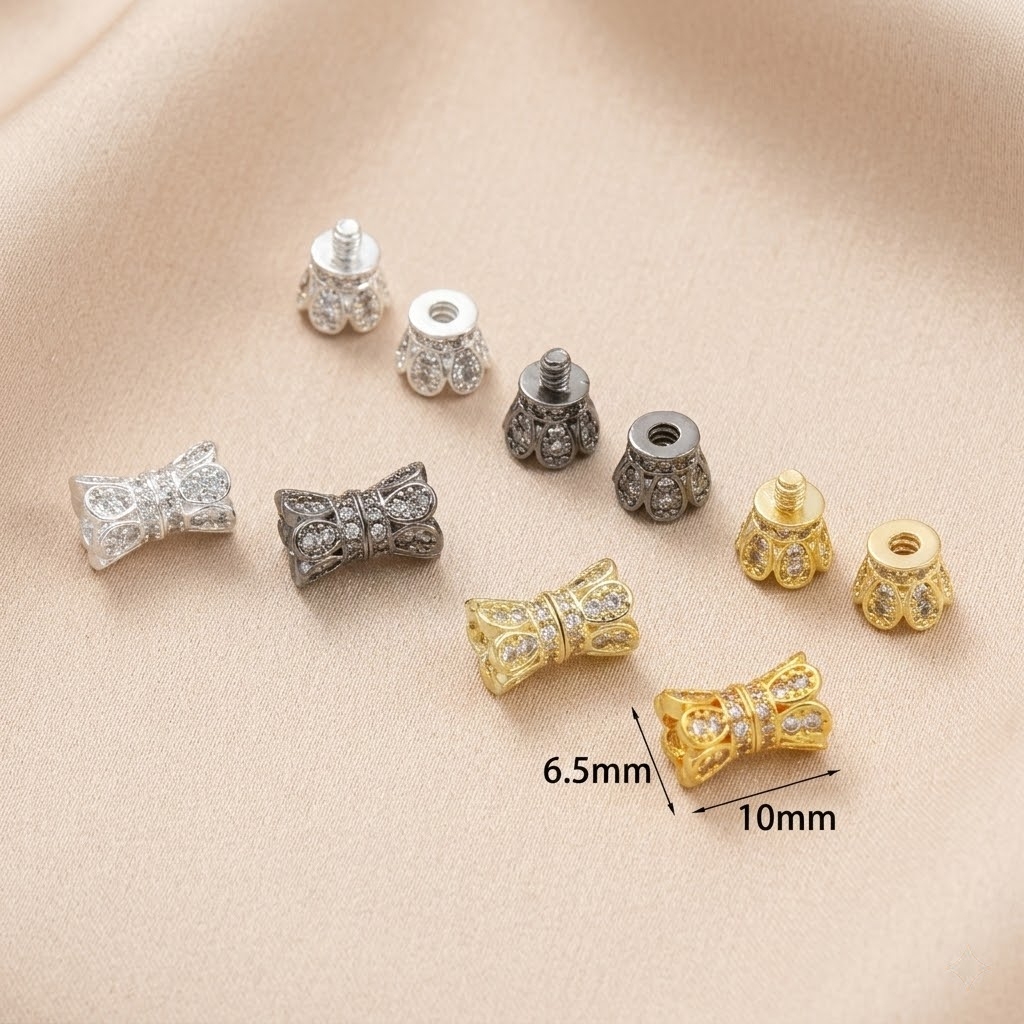 2pcs 18K Gold Plated Cubic Zir - Jewelry Making Accessories recensie en prijs