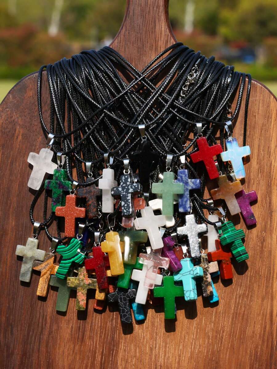 24pcs Natural Stone Cross Pend - Jewelry Making Party For Adults recensie en prijs