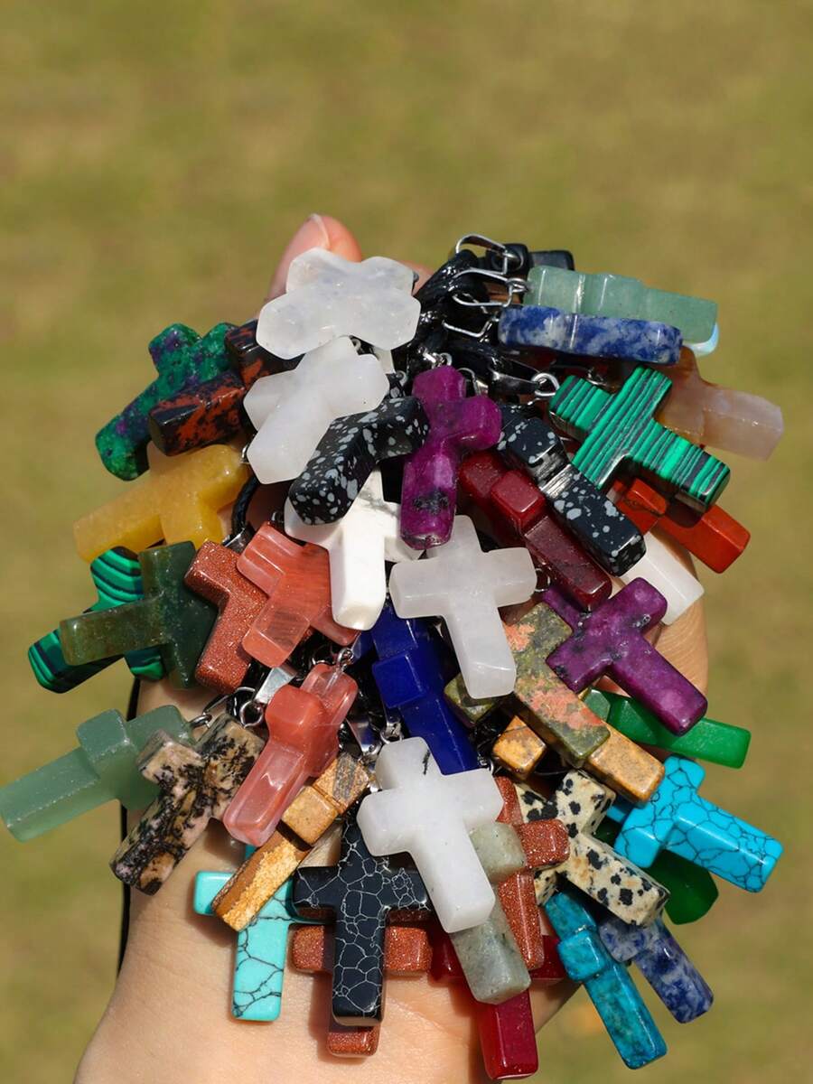 24pcs Natural Stone Cross Pend - Jewelry Making Party For Adults recensie en prijs