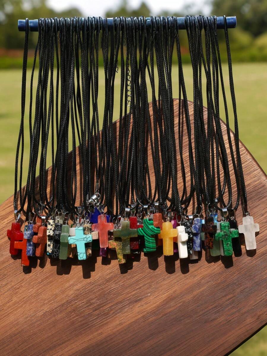 24pcs Natural Stone Cross Pend - Jewelry Making Party For Adults recensie en prijs