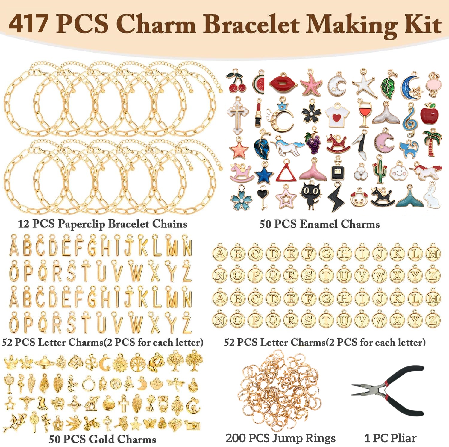 417Pcs Charm Bracelet Making K - Jewelry Making Party For Adults recensie en prijs