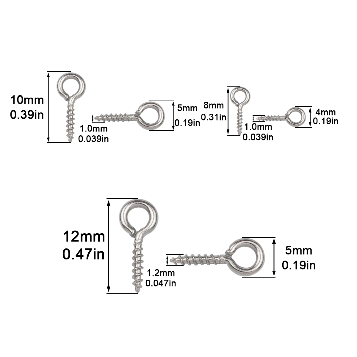 100pcs 4x8/5x10/5x12mm Stainle - Jewelry Making Rivets recensie en prijs