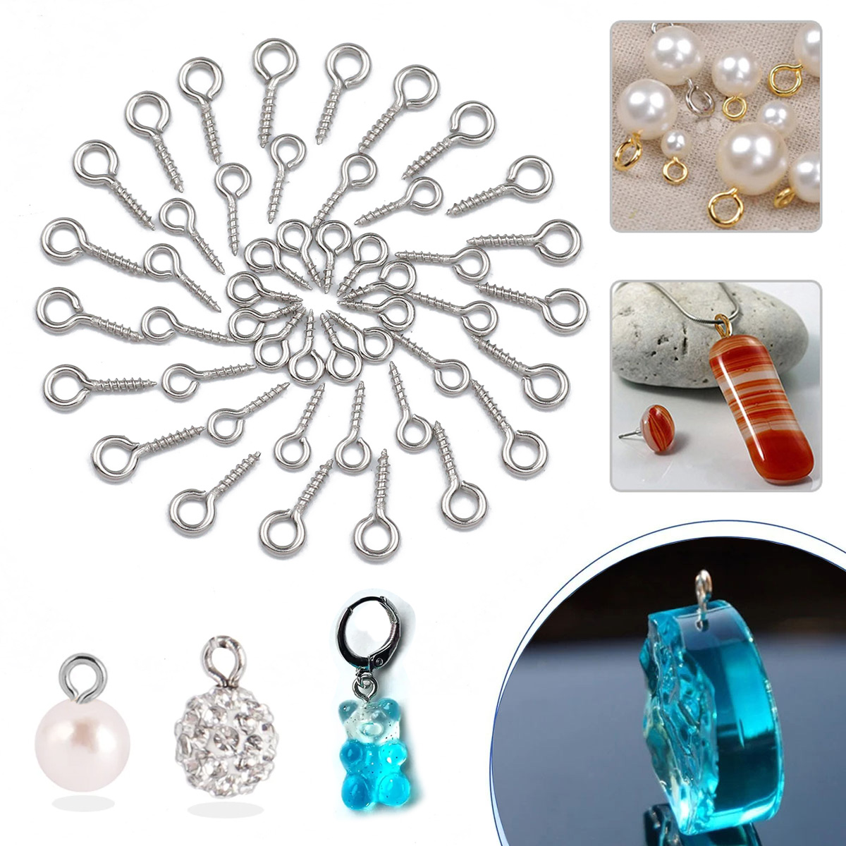 100pcs 4x8/5x10/5x12mm Stainle - Jewelry Making Rivets recensie en prijs