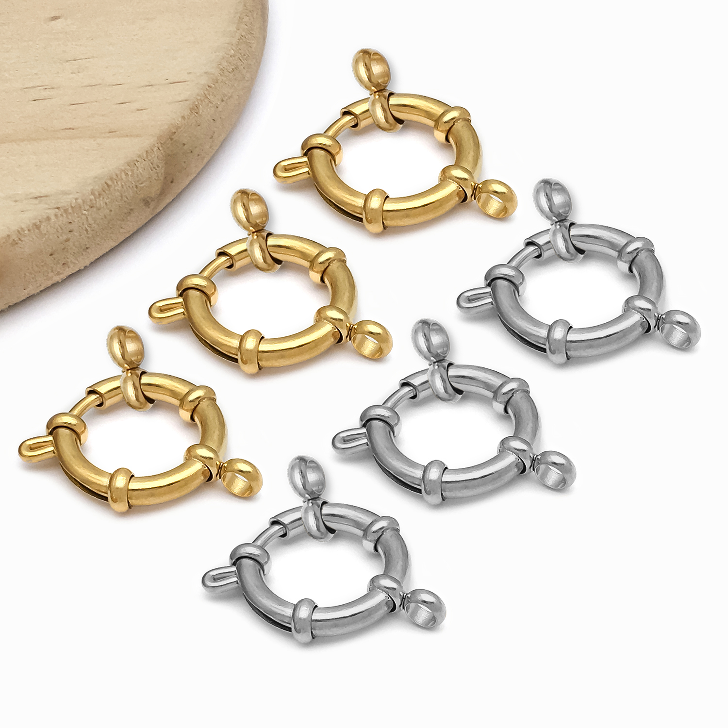 2pcs Stainless Steel Round Cla - Jewelry Making Necklaces recensie en prijs