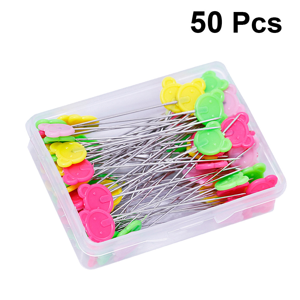 50Pcs Assorted Color Flat Bear - Head Pin Assorted recensie en prijs
